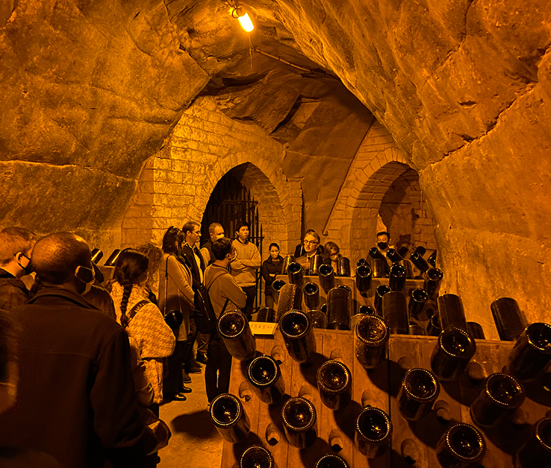 In a chalk cave at Taittinger